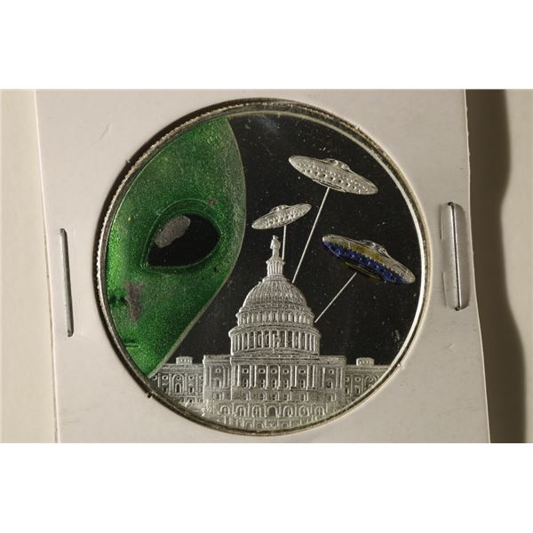 1 TROY OZ .999 FINE SILVER PF ROUND WITH COLORIZED
