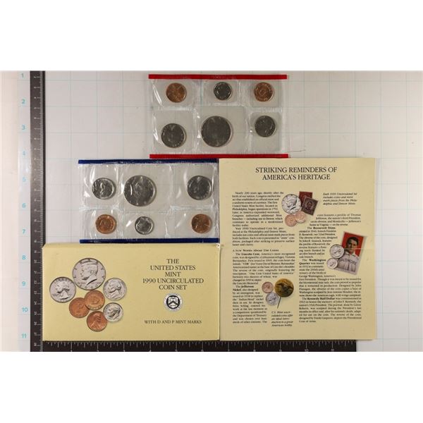 1990 US MINT SET (UNC) P/D (WITH ENVELOPE)