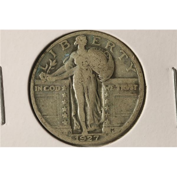 1927 SILVER STANDING LIBERTY QUARTER