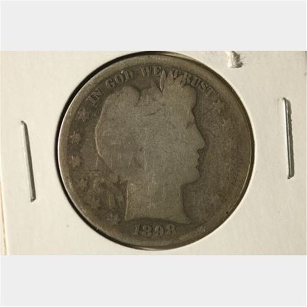 1898 SILVER BARBER HALF DOLLAR