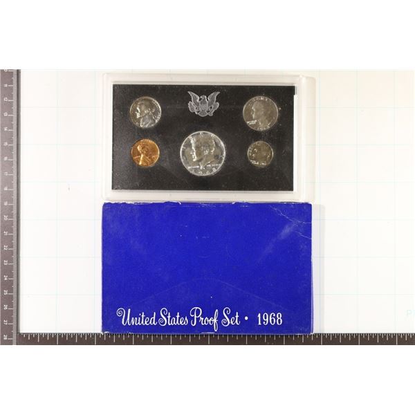 1968 US PROOF SET WITH BOX, 40% SILVER JFK HALF