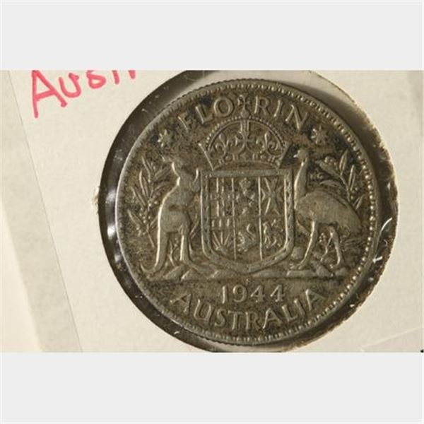 1944-S AUSTRALIA SILVER FLORIN .3364 OZ. ASW