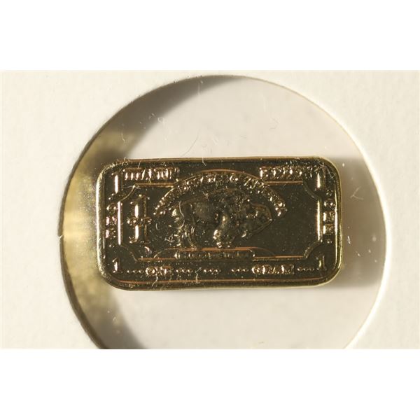 1 GRAM GOLD PLATED TITANIUM BUFFALO INGOT