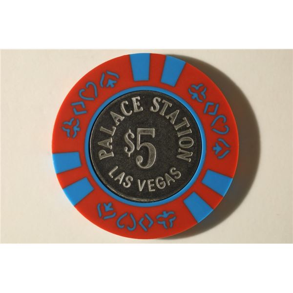$5 PALACE STATION CASINO CHIP WITH METAL INSERT