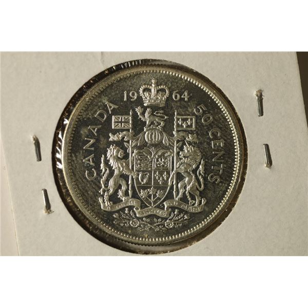 1964 CANADA SILVER (PF LIKE) 50 CENTS .3 OZ. ASW