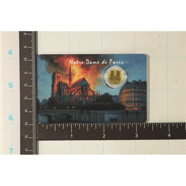 .9999 GOLD 2026 LIBERIA $12 NOTRE-DAME DE PARIS IN