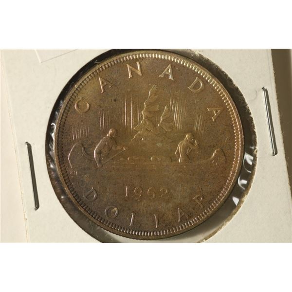 1962 CANADA SILVER DOLLAR .6 OZ. ASW TONED