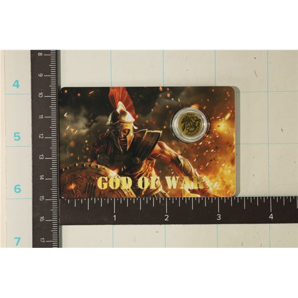 .9999 GOLD NIUE 50 CENT GOD OF WAR COIN WITH
