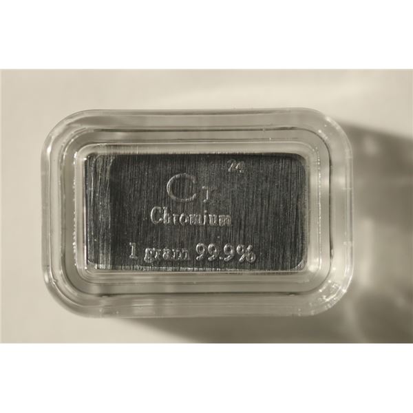 1 GRAM 99.9% CHROMIUM INGOT IN HARD PLASTIC