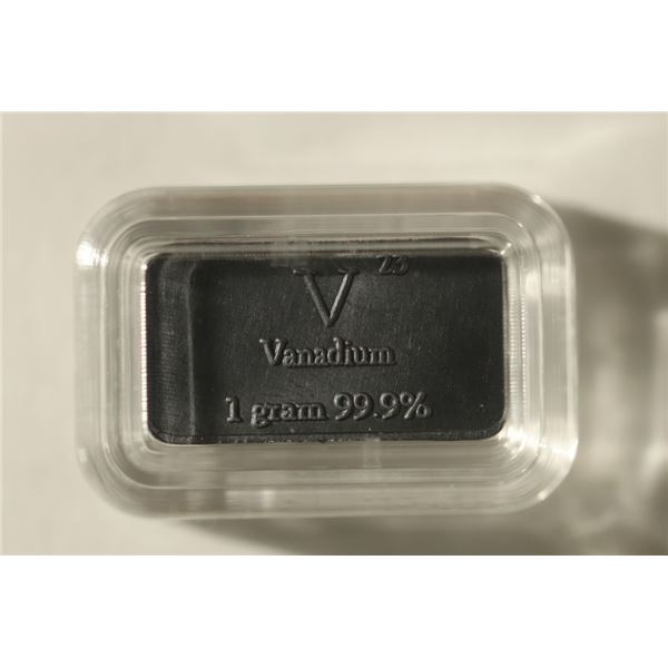 1 GRAM 99.9% VANADIUM INGOT IN HARD PLASTIC