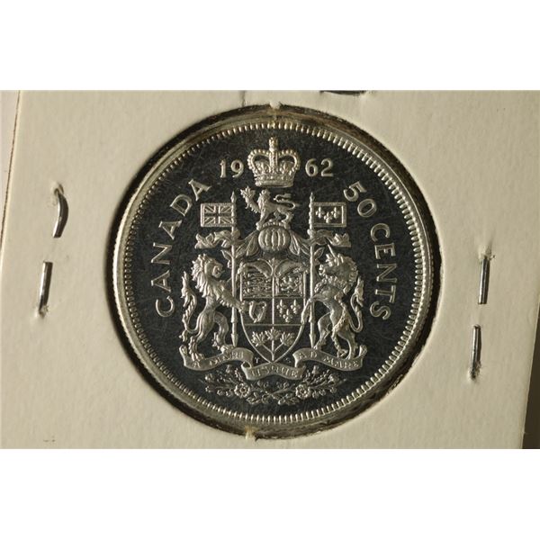 1962 CANADA SILVER (PF LIKE) 50 CENTS .3 OZ. ASW