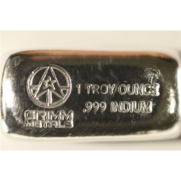 1 OZ. .999 FINE INDIUM HAND POURED LOAF BAR THIS