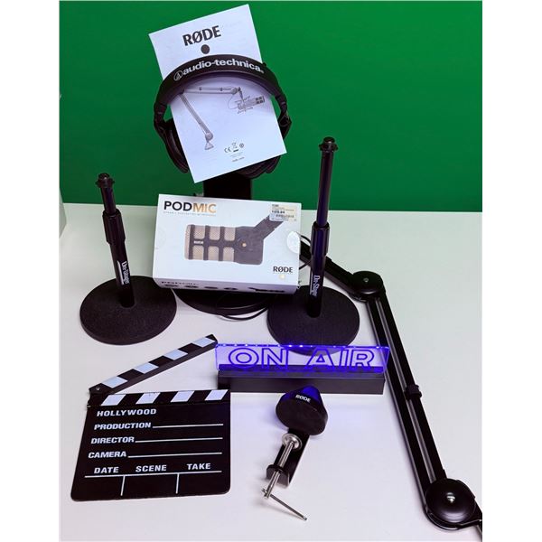 Podcast Starter Bundle With RØDE PodMic, Boom Arm, Audio-Technica Headphones