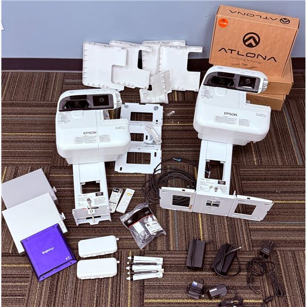 Epson Interactive Projector Lot With BrightSign XT, Atlona, Accessories