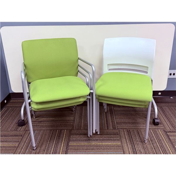Conference Table With Casters and 6 Stackable Guest Chairs