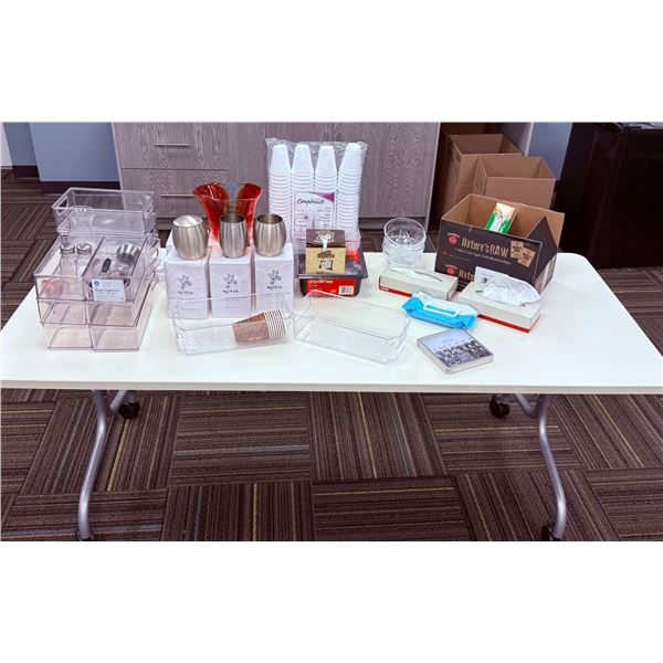 Office Supplies and Kitchen Set Including Organizers and Mugs