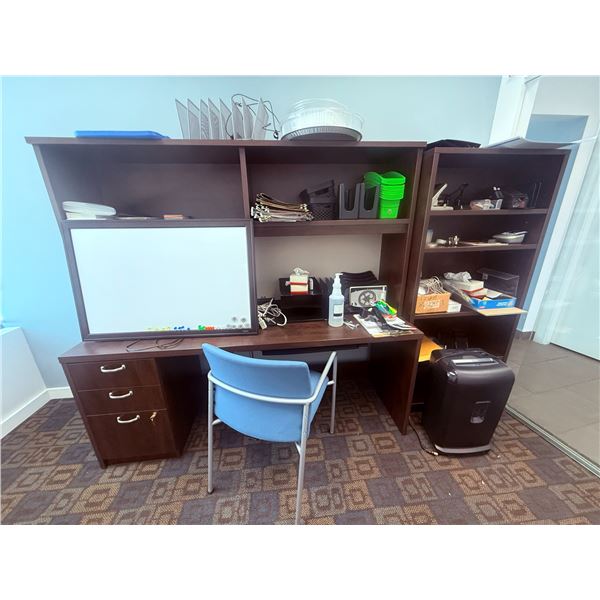 Complete Office Desk Set With Chair, Whiteboard And Accessories
