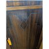 Image 14 : Art Deco Wooden Sideboard With Geometric Detailing and Original Hardware, Measurements Included