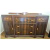 Image 1 : Art Deco Wooden Sideboard With Geometric Detailing and Original Hardware, Measurements Included