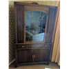 Image 1 : Art Deco China Cabinet With Geometric Leaded Glass and Bakelite Pulls