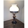 Image 1 : Milk Glass Hobnail Table Lamp with Wooden Base