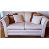 Image 1 : Upholstered Loveseat Sofa with Four Throw Pillows
