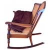 Image 2 : Wood and Cane Rocking Chair with Turned Arm Supports