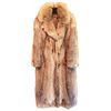 Image 2 : Long Natural Fur Coat with Shawl Collar and Satin Lining (size medium)