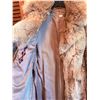 Image 3 : Long Natural Fur Coat with Shawl Collar and Satin Lining (size medium)