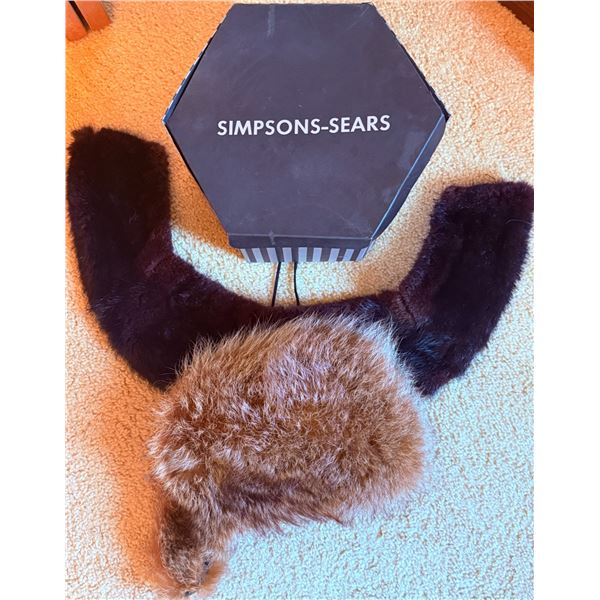 Simpsons-Sears Fur Collar and Mad Hatter Modern Fur Mount Hat