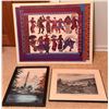 Image 1 : Trio of Framed Artworks Including Signed Print by Amado Peña