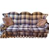 Image 2 : Plaid Sofa and Armchair Set with Skirted Bases