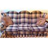 Image 4 : Plaid Sofa and Armchair Set with Skirted Bases
