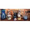 Image 1 : Holly Hobbie Porcelain Figurines, Blue Glass Storage Jars, and Glass Decor