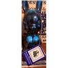 Image 5 : Holly Hobbie Porcelain Figurines, Blue Glass Storage Jars, and Glass Decor