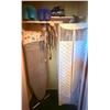 Image 1 : Household Utility Lot with Ironing Board, Sunbeam Iron, Crocs, and Accessories