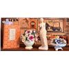 Image 1 : 2 Capodimonte Porcelain Floral Arrangements, Venus de Milo Statue, and Invitation to Poetry (
