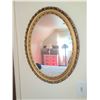 Image 1 : Oval Wall Mirror with Ornate Gold-Tone Frame