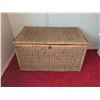 Image 1 : Rectangular Wicker Storage Trunk with Hinged Lid