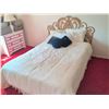 Image 2 : Queen Size Bed with Decorative Rattan Headboard and Mattress