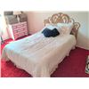 Image 3 : Queen Size Bed with Decorative Rattan Headboard and Mattress