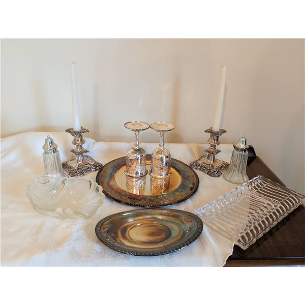 Silverplate Tableware and Glass Serveware