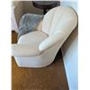 Image 4 : Beige Fabric Armchair With Rolled Arms and Shell Back