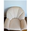 Image 5 : Beige Fabric Armchair With Rolled Arms and Shell Back