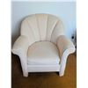 Image 9 : Beige Fabric Armchair With Rolled Arms and Shell Back