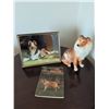 Image 1 : Kingston Pottery England Collie Dog Figurine With Book and Photo