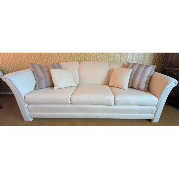 Bauhaus Cream Upholstered Sofa with Four Cushions