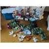 Image 1 : Large Assortment of Christmas Decor and Ornaments, Includes Storage Bin