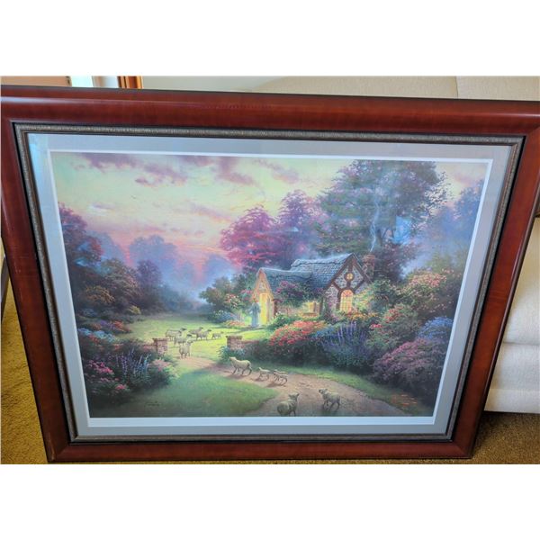 Framed Thomas Kinkade 'The Good Shepherd's Cottage' Print