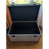 Image 4 : Blue Ostrich-Embossed Storage Trunk With Metal Hardware